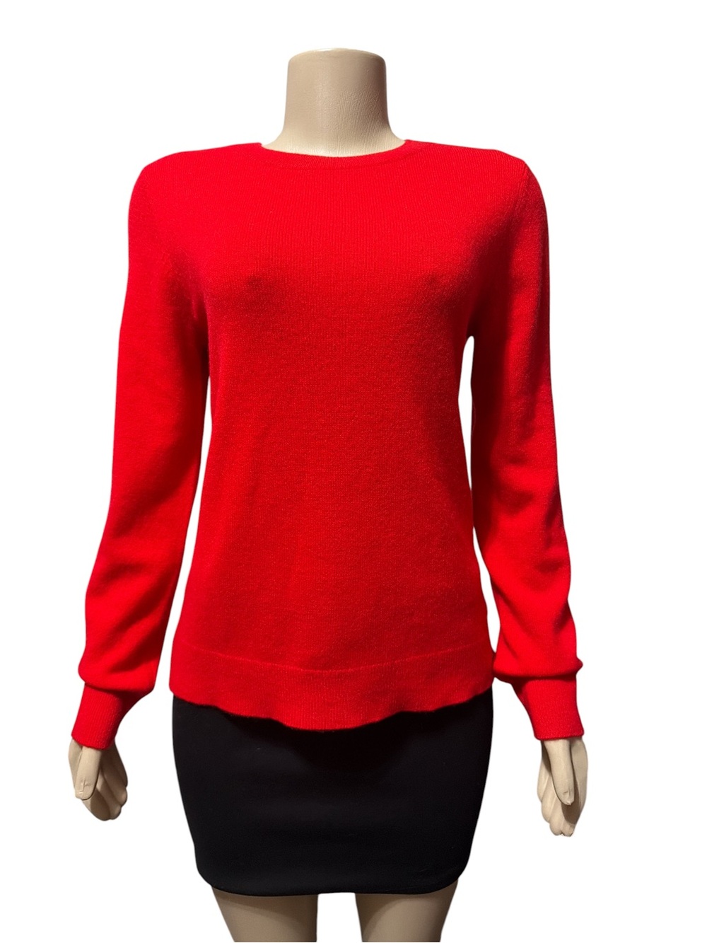 NWT Antonio Melani Sz M Tomato 100%  Cashmere Crew Neck Long Sleeves Sweater